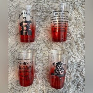 Sons of Anarchy Red Ombre Pint Glass - Set of 4